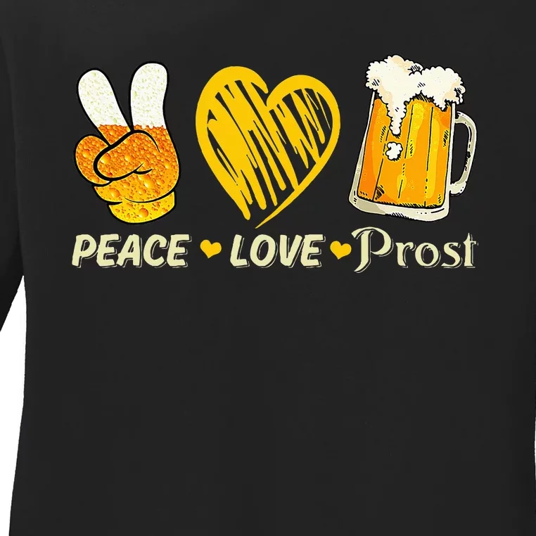 cute oktoberfest costume love prost prost oktoberfest Ladies Long Sleeve Shirt