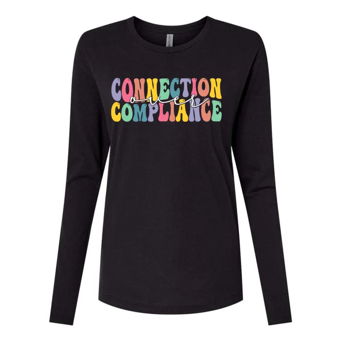 Connection Over Compliance Autism Awareness Month Womens Cotton Relaxed Long Sleeve T-Shirt