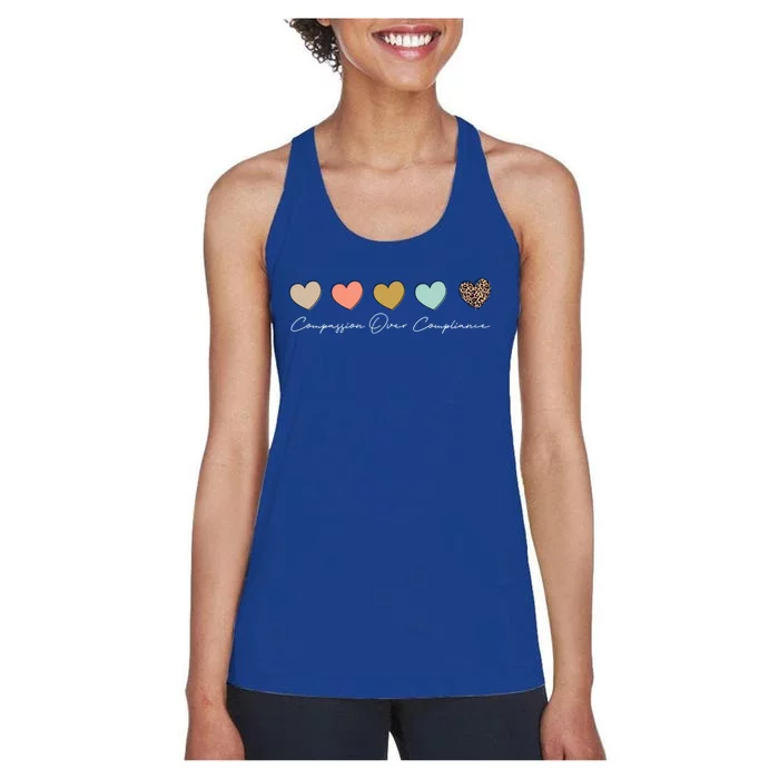 Compassion Over Compliance Bcba Behavioral Analyst Cute Gift Women's Racerback Tank