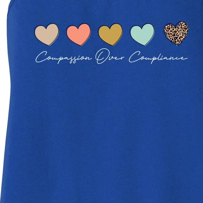 Compassion Over Compliance Bcba Behavioral Analyst Cute Gift Women's Racerback Tank