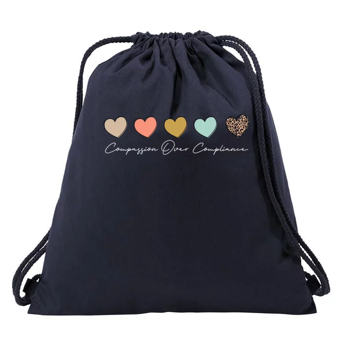 Compassion Over Compliance Bcba Behavioral Analyst Cute Gift Drawstring Bag