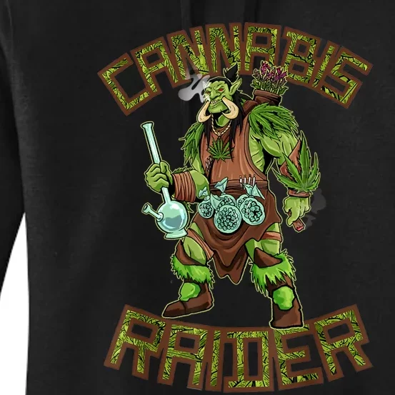 Cool Orc Cannabis Raider Marijuana 420 Fantasy RPG Weed Fan Women's Pullover Hoodie