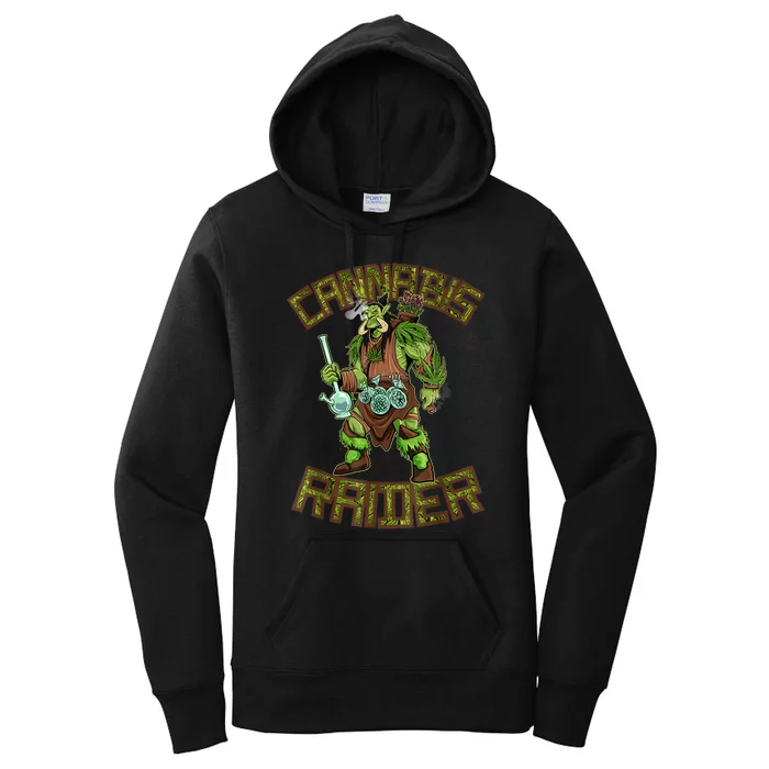 Cool Orc Cannabis Raider Marijuana 420 Fantasy RPG Weed Fan Women's Pullover Hoodie