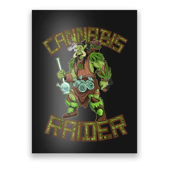 Cool Orc Cannabis Raider Marijuana 420 Fantasy RPG Weed Fan Poster