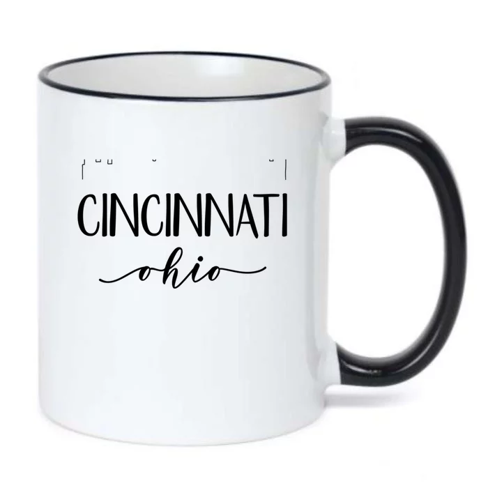 Cincinnati Ohio Cute Gift Great Gift Downtown City Skyline Cool Gift Black Color Changing Mug