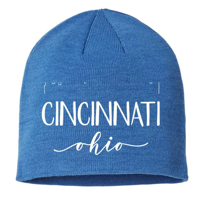 Cincinnati Ohio Cute Gift Great Gift Downtown City Skyline Cool Gift 8 1/2in Sustainable Knit Beanie