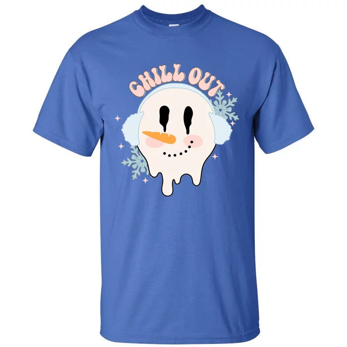 Chill Out Christmas With Snow Groovy Vibes Snowflake Xmas Cool Gift Tall T-Shirt