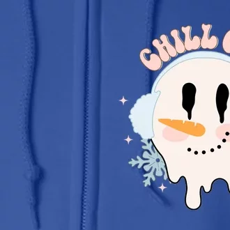 Chill Out Christmas With Snow Groovy Vibes Snowflake Xmas Cool Gift Full Zip Hoodie