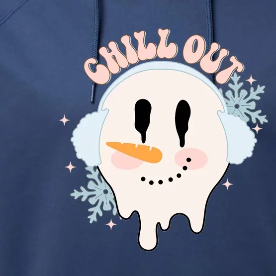 Chill Out Christmas With Snow Groovy Vibes Snowflake Xmas Cool Gift Performance Fleece Hoodie