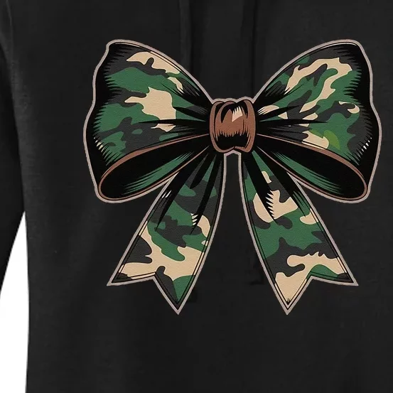 Camouflage Old Camo Bow Camo Coquette Bow Hunting Gift Women's Pullover Hoodie