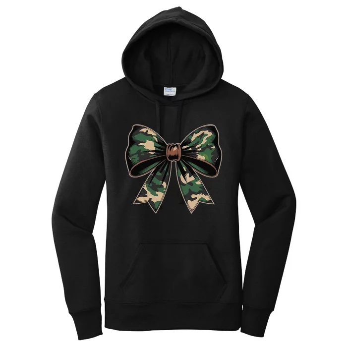 Camouflage Old Camo Bow Camo Coquette Bow Hunting Gift Women's Pullover Hoodie