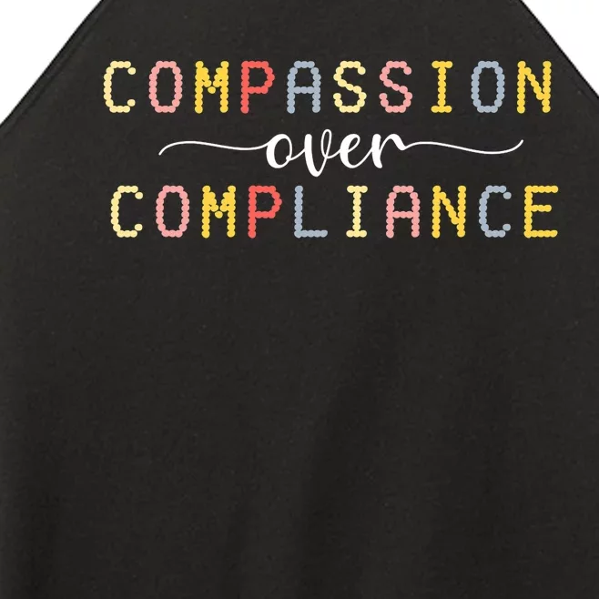 Compassion Over Compliance Autism Special Ed Teacher Women’s Perfect Tri Rocker Tank