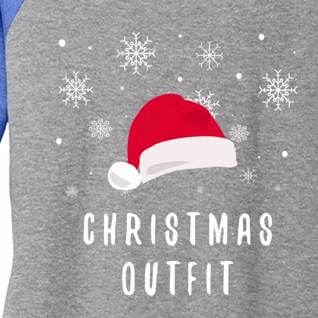 Christmas Outfit Christmas Hat Snowflakes Xmas Christmas Gift Women's Tri-Blend 3/4-Sleeve Raglan Shirt