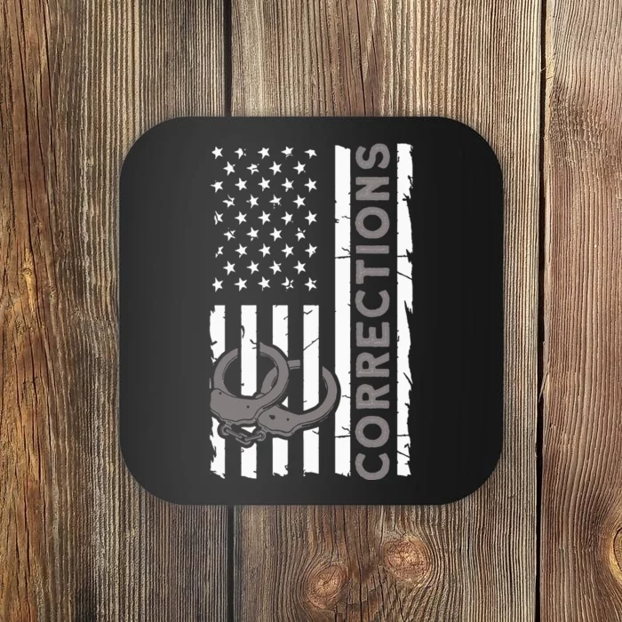 Correctional Officer Corrections Thin Silver Line Coaster