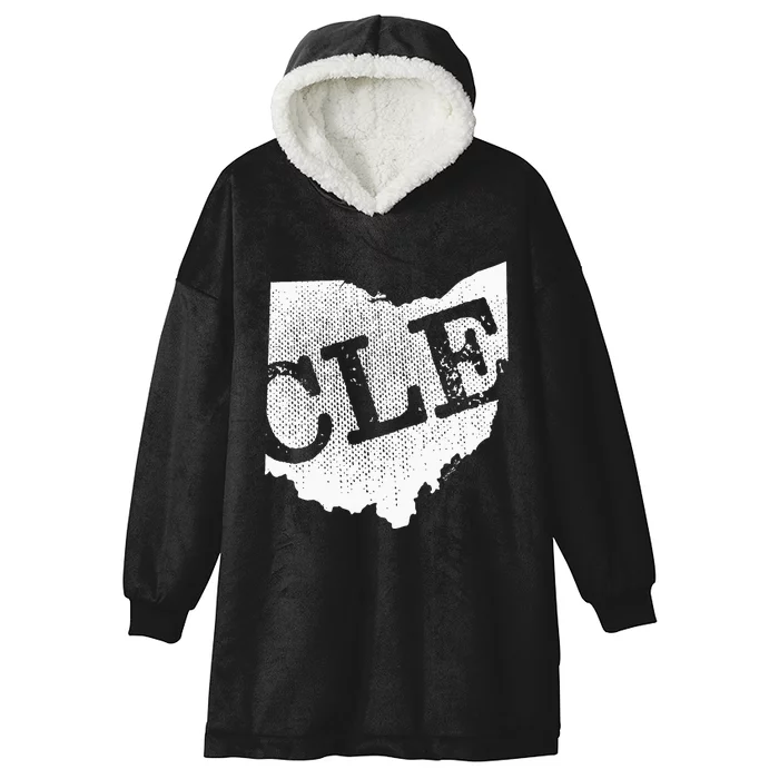 Cle Ohio Cleveland Hooded Wearable Blanket