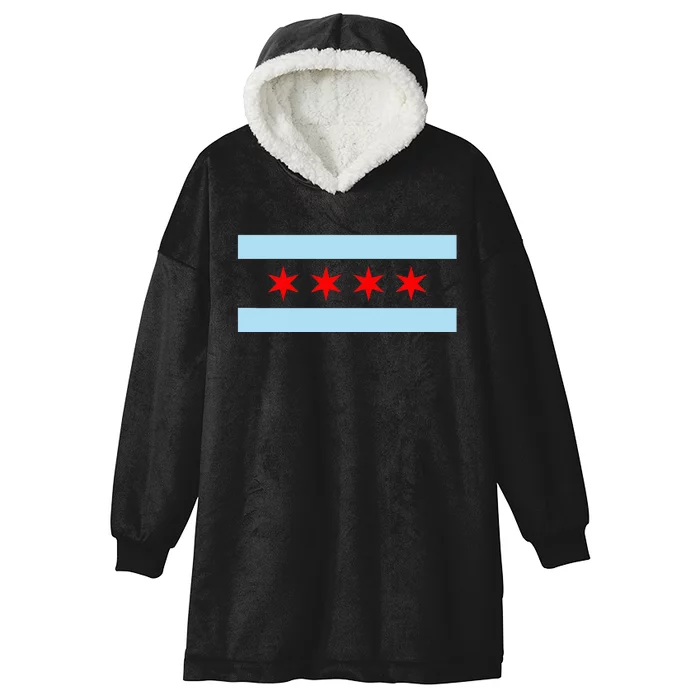 City Of Chicago Illinois Flag Hooded Wearable Blanket