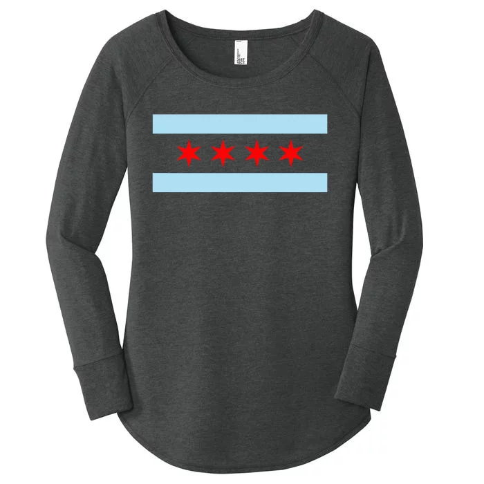 City Of Chicago Illinois Flag Women's Perfect Tri Tunic Long Sleeve Shirt