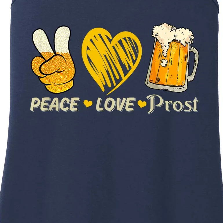 Cute Oktoberfest Costume Peace Love Prost Prost Oktoberfest Ladies Essential Tank