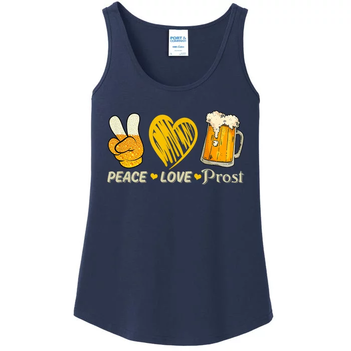 Cute Oktoberfest Costume Peace Love Prost Prost Oktoberfest Ladies Essential Tank