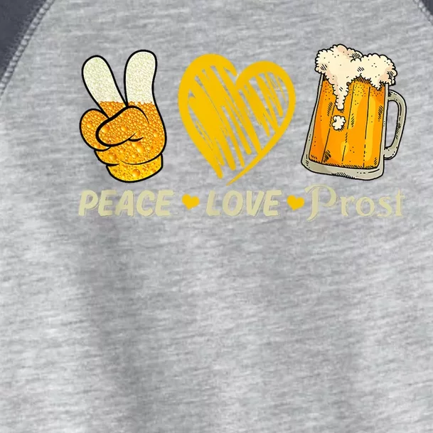 Cute Oktoberfest Costume Peace Love Prost Prost Oktoberfest Toddler Fine Jersey T-Shirt