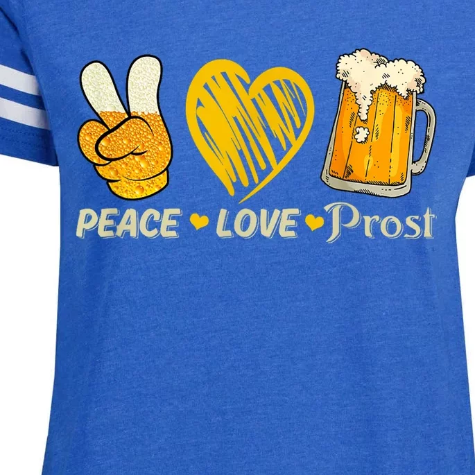 Cute Oktoberfest Costume Peace Love Prost Prost Oktoberfest Enza Ladies Jersey Football T-Shirt