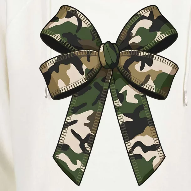 Camouflage Old Camo Bow Camo Coquette Bow Hunting Girl Women Womens Funnel Neck Pullover Hood