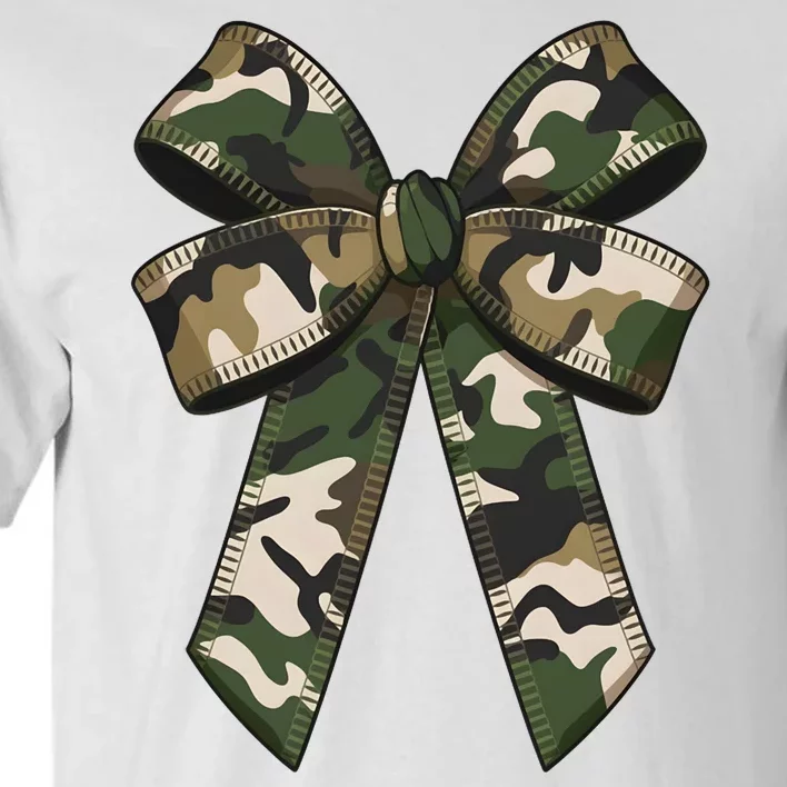 Camouflage Old Camo Bow Camo Coquette Bow Hunting Girl Women Tall T-Shirt