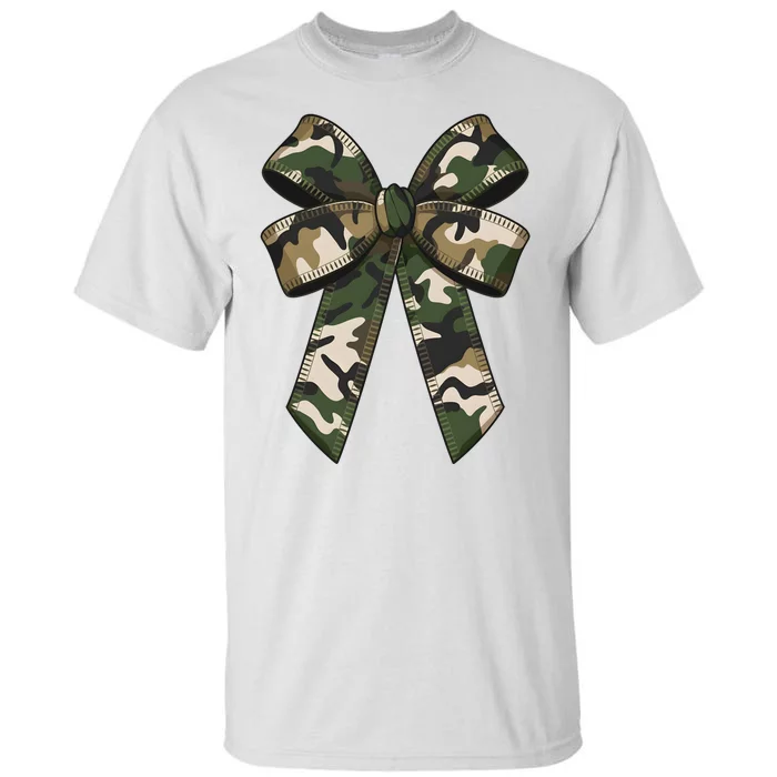 Camouflage Old Camo Bow Camo Coquette Bow Hunting Girl Women Tall T-Shirt