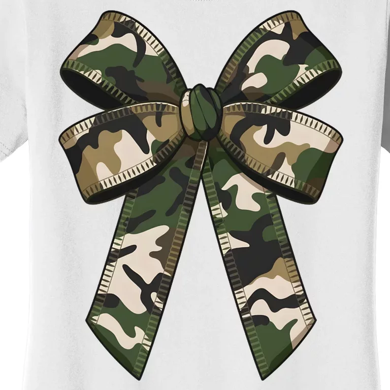 Camouflage Old Camo Bow Camo Coquette Bow Hunting Girl Women Women's T-Shirt