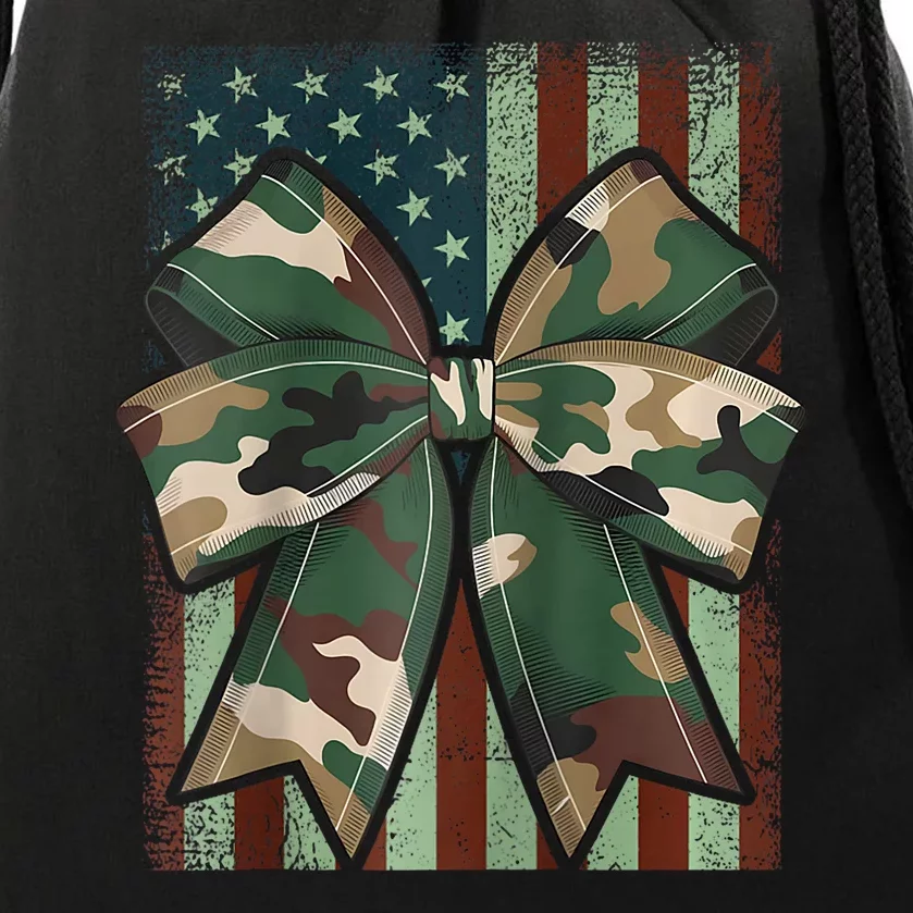 Camouflage Old Camo Bow Camo Coquette Bow Hunting Girl Women Drawstring Bag