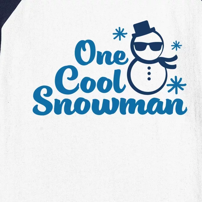 Christmas One Cool Snowman Baseball Sleeve Shirt