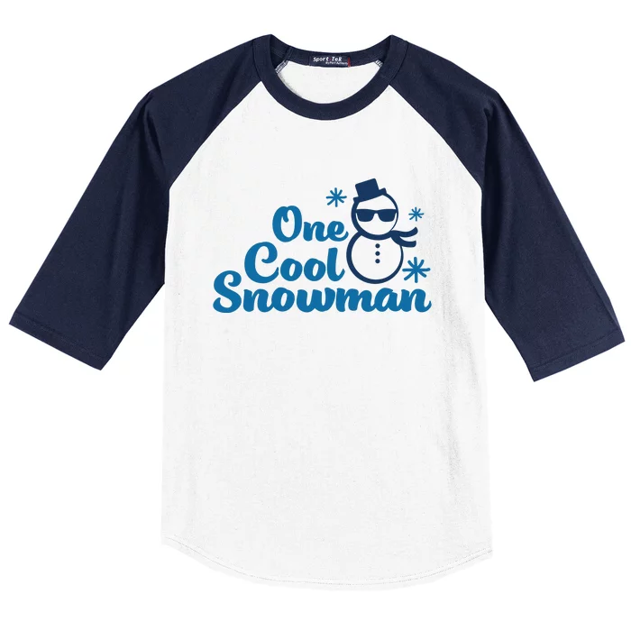 Christmas One Cool Snowman Baseball Sleeve Shirt