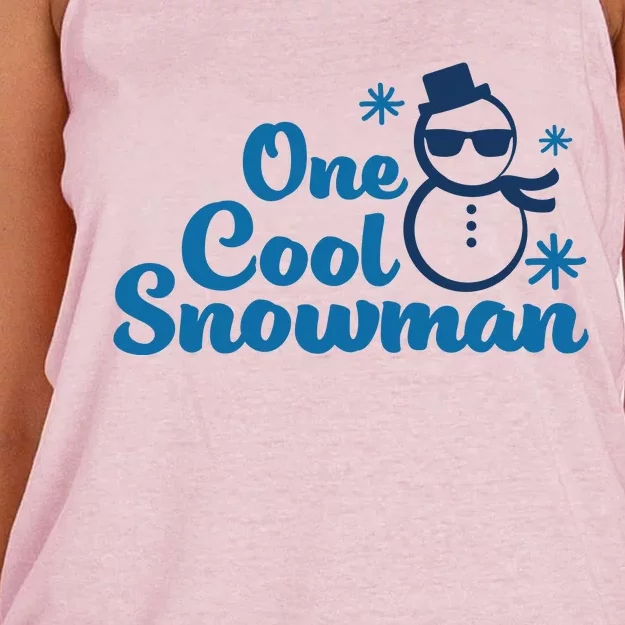 Christmas One Cool Snowman Women's Knotted Racerback Tank