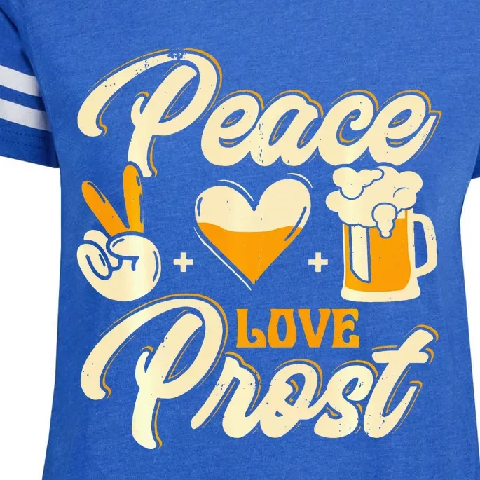 Cute Oktoberfest Costume Peace Love Prost Prost Humor Enza Ladies Jersey Football T-Shirt