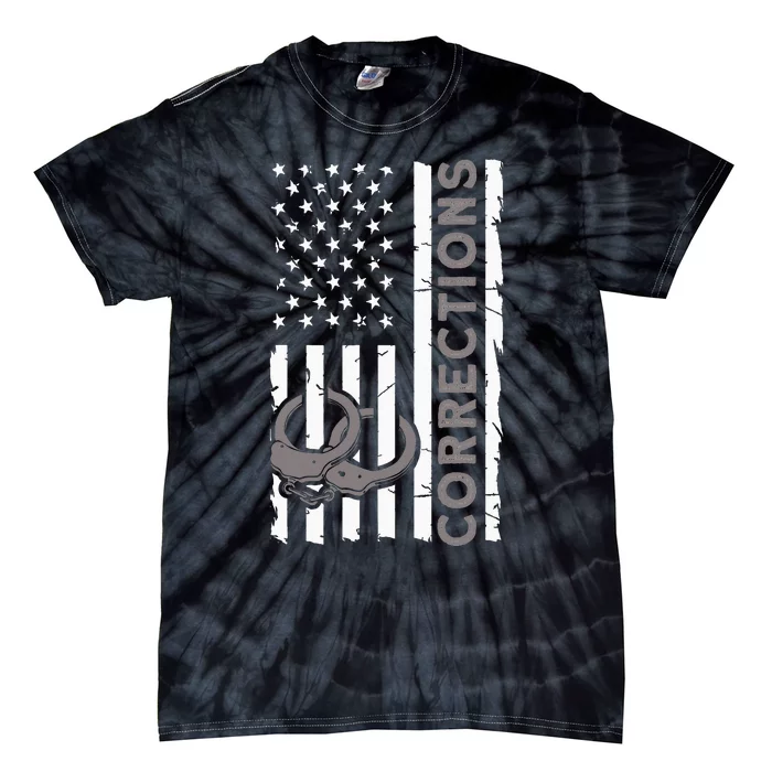 Correctional Officer Corrections Thin Silver Line Tie-Dye T-Shirt