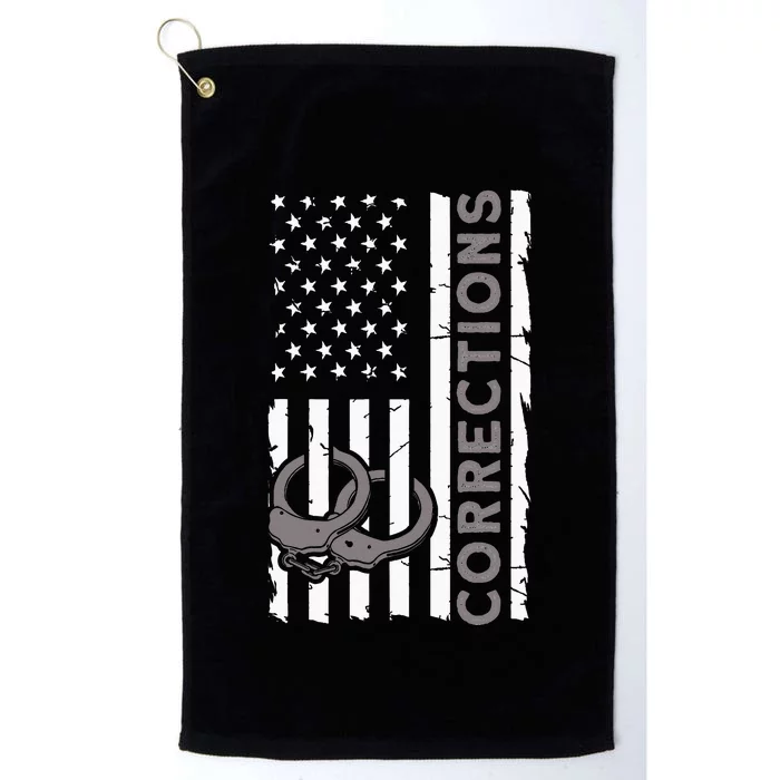 Correctional Officer Corrections Thin Silver Line Platinum Collection Golf Towel