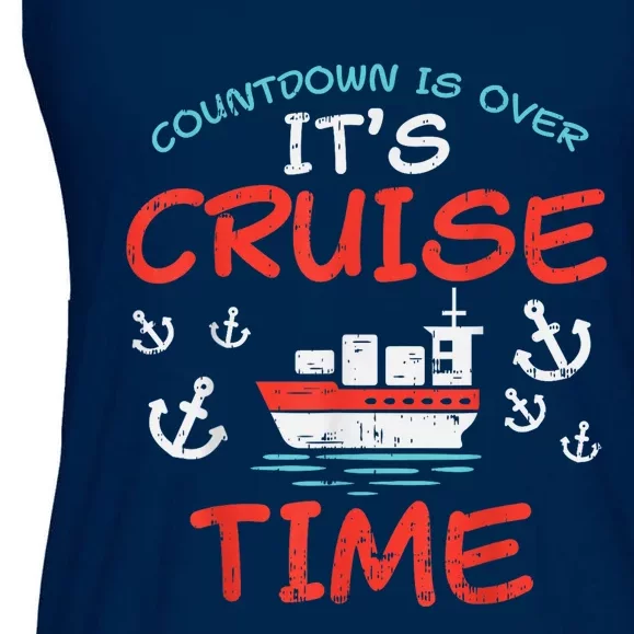 Countdown Over Cruise Time Ship Vacation Trip Cruising Gift Ladies Essential Flowy Tank