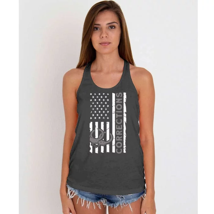 Correctional Officer Corrections Thin Silver Line Women's Knotted Racerback Tank