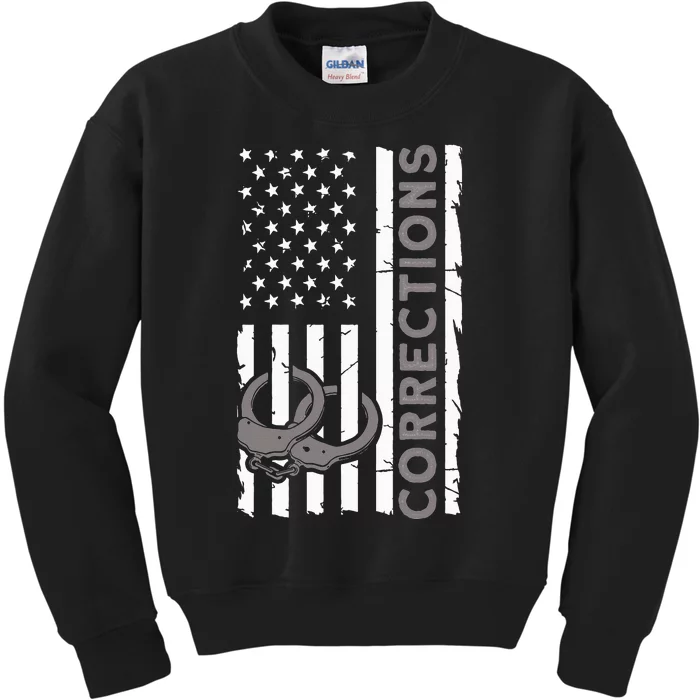 Correctional Officer Corrections Thin Silver Line Kids Sweatshirt