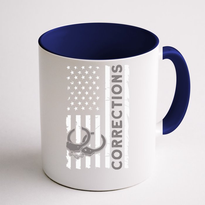 Correctional Officer Corrections Thin Silver Line Front & Back Coffee Mug