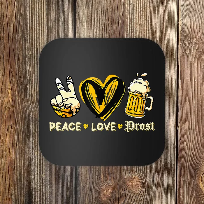 Cute Oktoberfest Costume Peace Love Prost Prost Oktoberfest Coaster