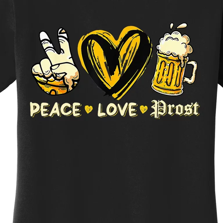 Cute Oktoberfest Costume Peace Love Prost Prost Oktoberfest Women's T-Shirt