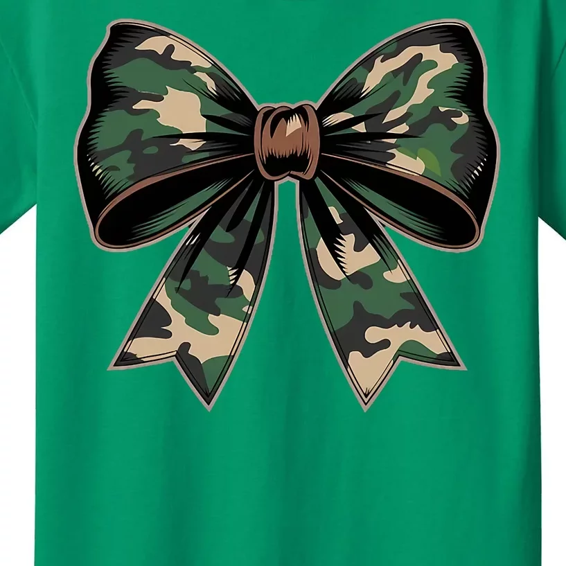 Camouflage Old Camo Bow Camo Coquette Bow Hunting Kids T-Shirt