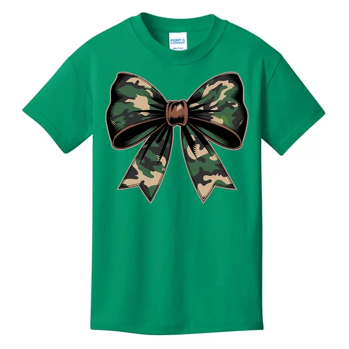 Camouflage Old Camo Bow Camo Coquette Bow Hunting Kids T-Shirt