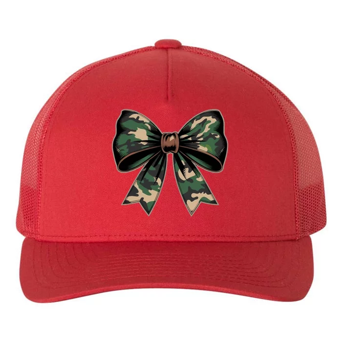 Camouflage Old Camo Bow Camo Coquette Bow Hunting Yupoong Adult 5-Panel Trucker Hat