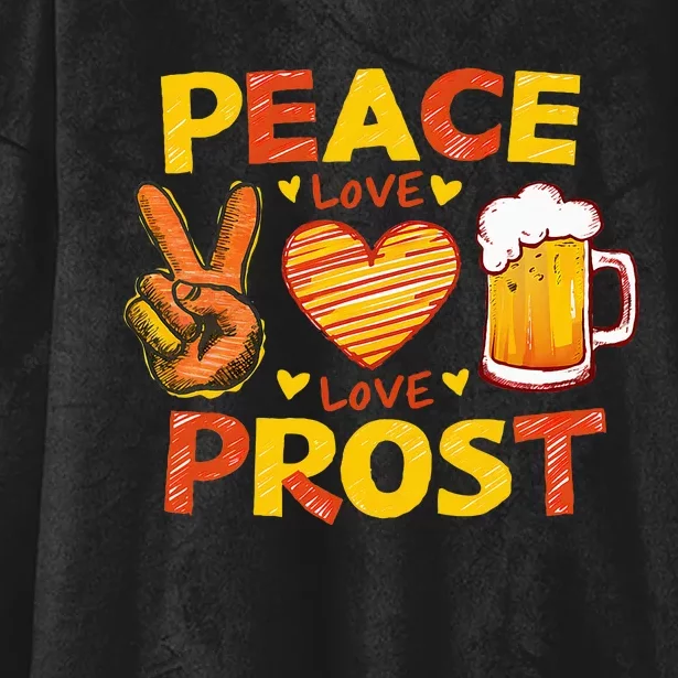 Cute Oktoberfest Costume Peace Love Prost Prost Oktoberfest Hooded Wearable Blanket