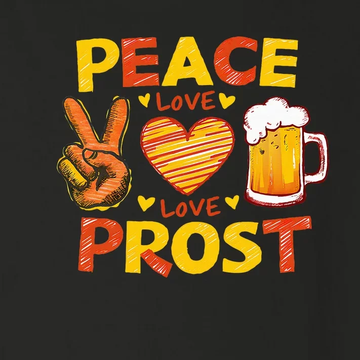 Cute Oktoberfest Costume Peace Love Prost Prost Oktoberfest Toddler Long Sleeve Shirt