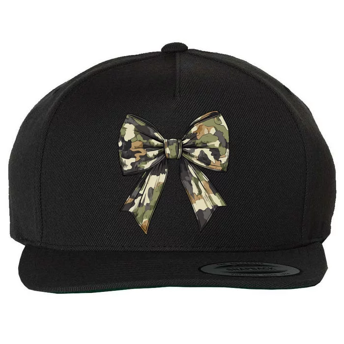 Camouflage Old Camo Bow Camo Coquette Bow Hunting Women Girl Wool Snapback Cap