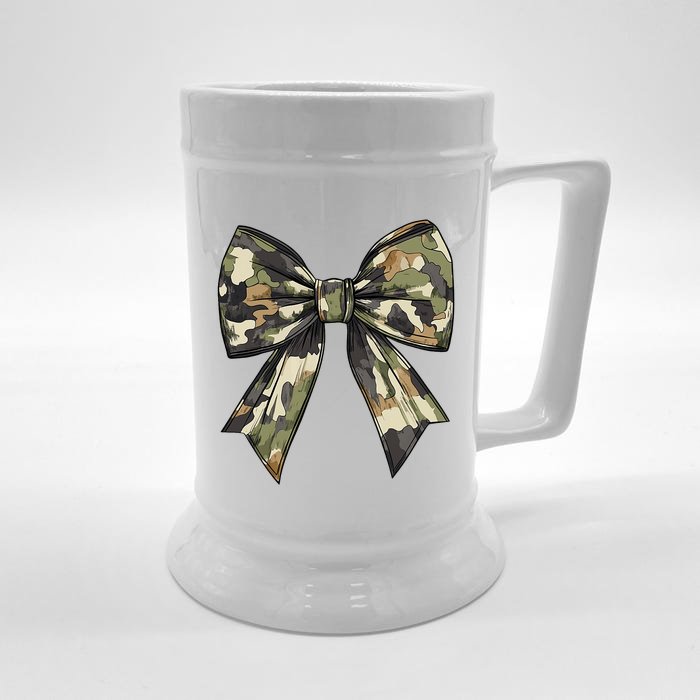 Camouflage Old Camo Bow Camo Coquette Bow Hunting Women Girl Front & Back Beer Stein