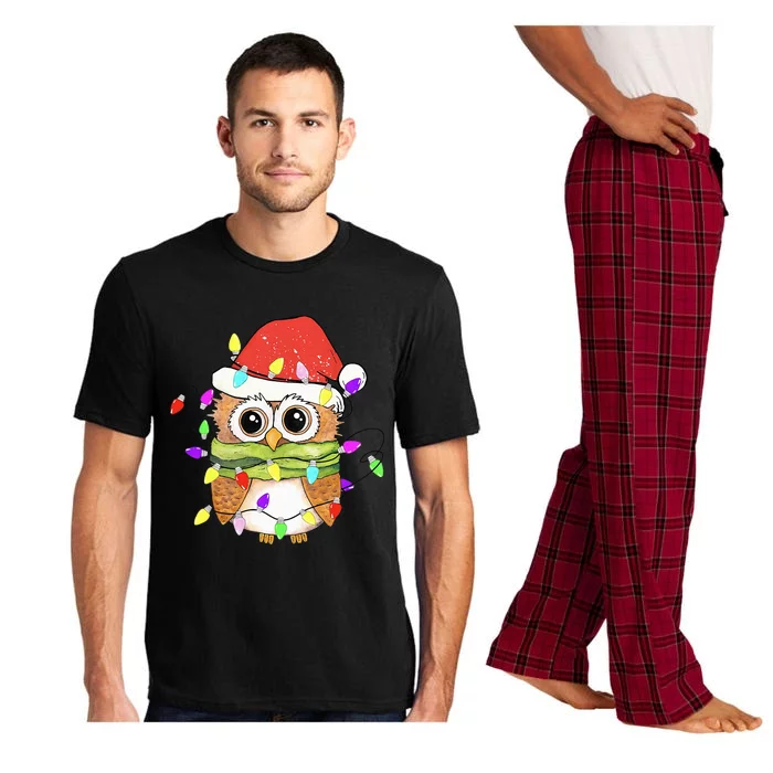 Cute Owl Christmas Lights Funny Family Xmas Holiday Costume Pajama Set